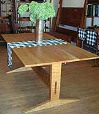 Curly Oak Trestle Table